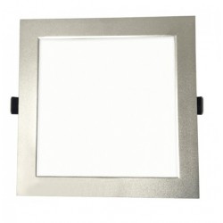 Downlight LED Cuadrado 205x205mm Gris Plata 25W, Corte 192x192mm. para Techos Lamas